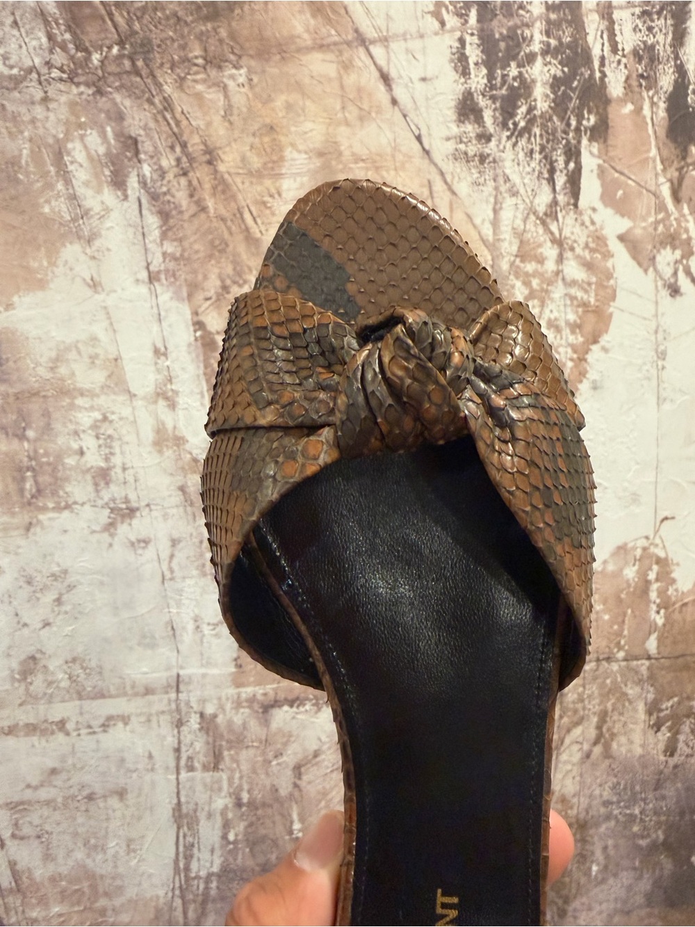 Authentic Yves Saint Laurent Bianca Knot Slides Python  Size 39.5 - Picture 5 of 16